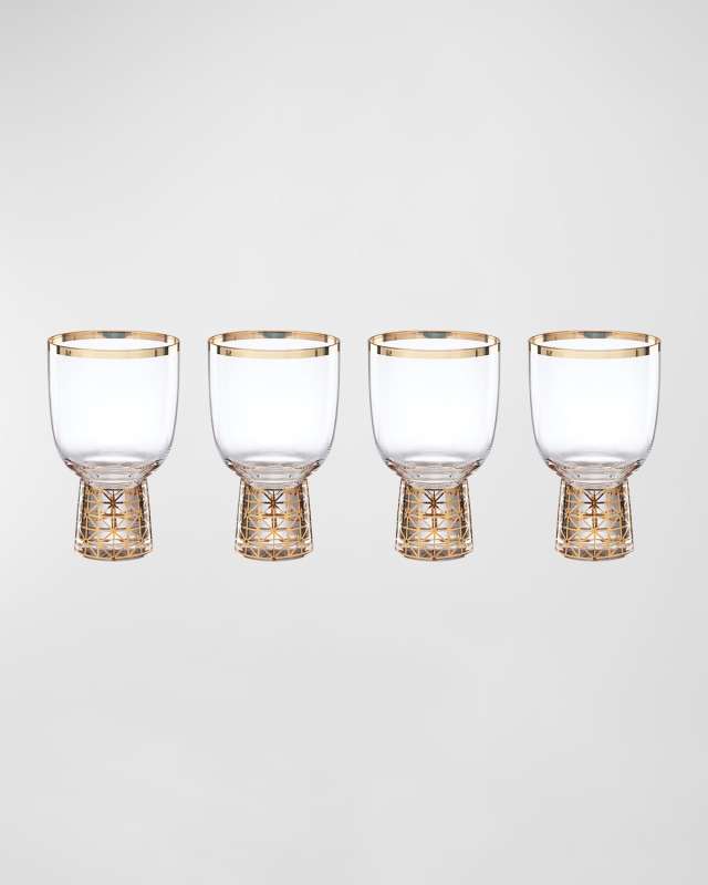 Tuscany Golden Frost Wine Glasses, Set of 4